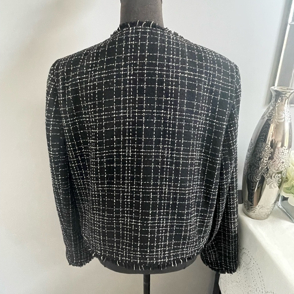 Calvin Klein Tweed Open-front Blazer - Picture 5 of 8